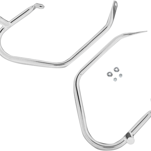 DRAG SPECIALTIES Saddlebag Guard - Chrome Low-Profile Saddlebag Guards - Team Dream Rides