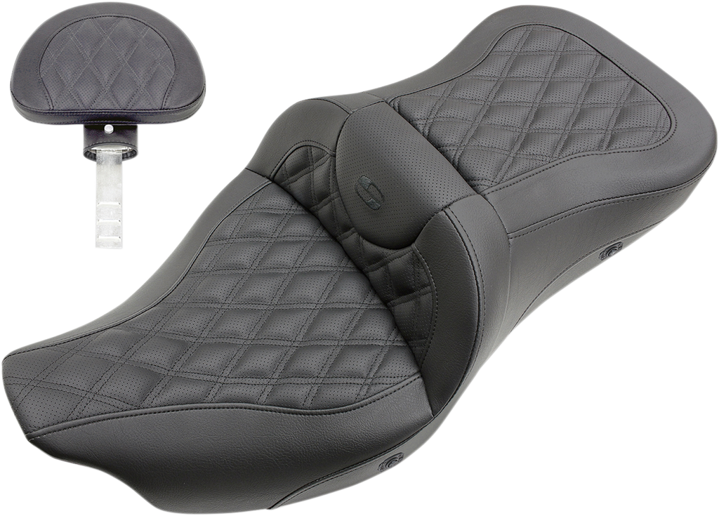 SADDLEMEN Roadsofa™ Seat - Heated - Lattice Stitched - Backrest Roadsofa™ Trike Seat - Team Dream Rides