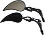 RIVCO PRODUCTS Flame Billet Mirror - Black Flame Billet Mirrors - Team Dream Rides