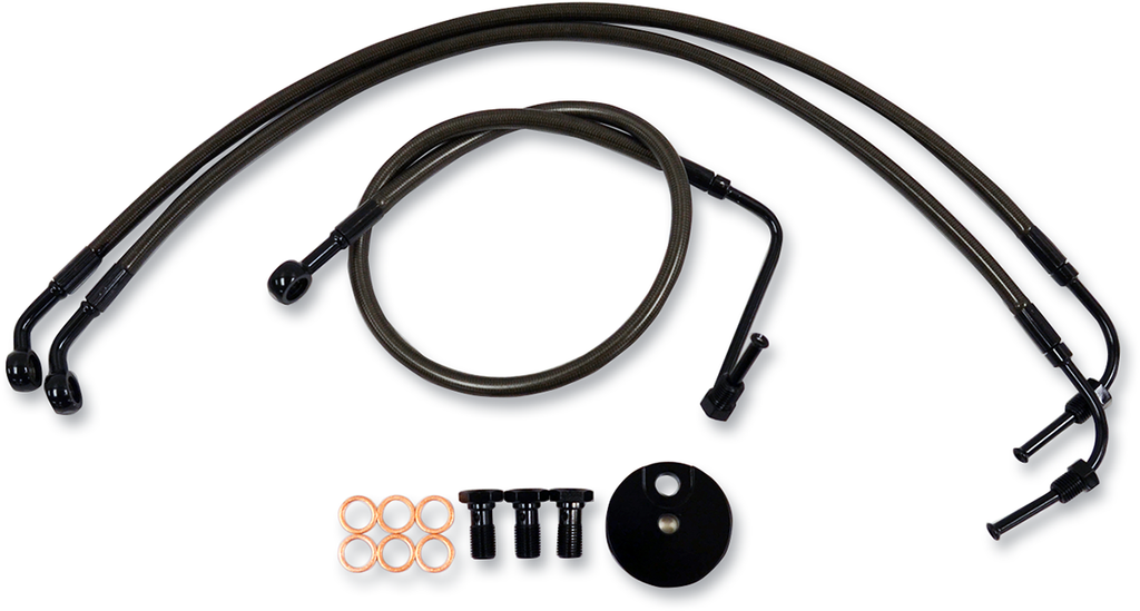 LA CHOPPERS Brake Lines - Midnight Midnight Braided Brake Line Kit - Team Dream Rides