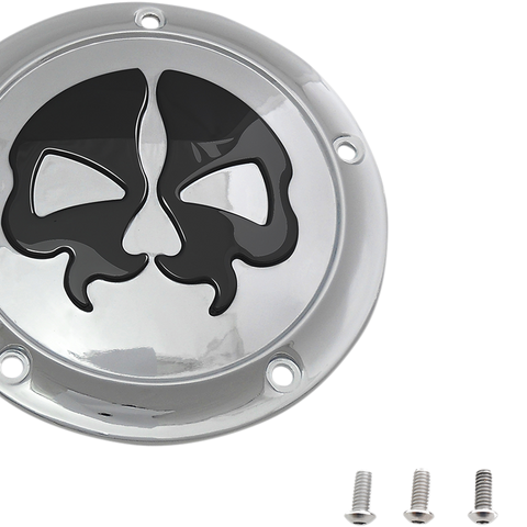 DRAG SPECIALTIES Split Skull Derby Cover - Chrome - 5-Hole Split Skull Derby Cover - Team Dream Rides