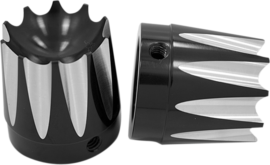 AVON GRIPS Axle Cap - Black - Anodized - Excalibur - 1" Front Axle Nut Cover - Team Dream Rides