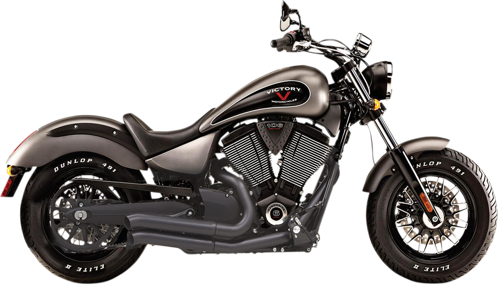 BASSANI XHAUST Pro-Street Exhaust - Black - Turnout 6V23DB - Team Dream Rides