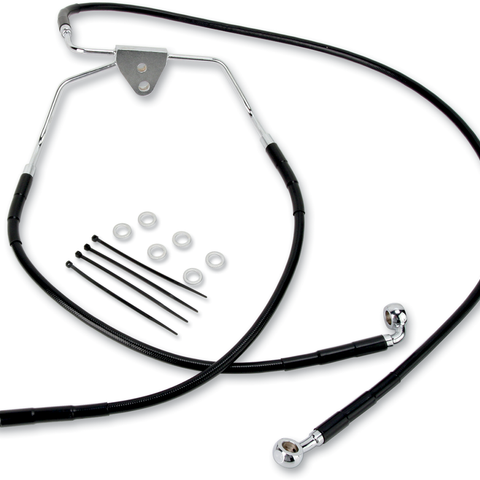 DRAG SPECIALTIES Brake Line - Front - Black - +10