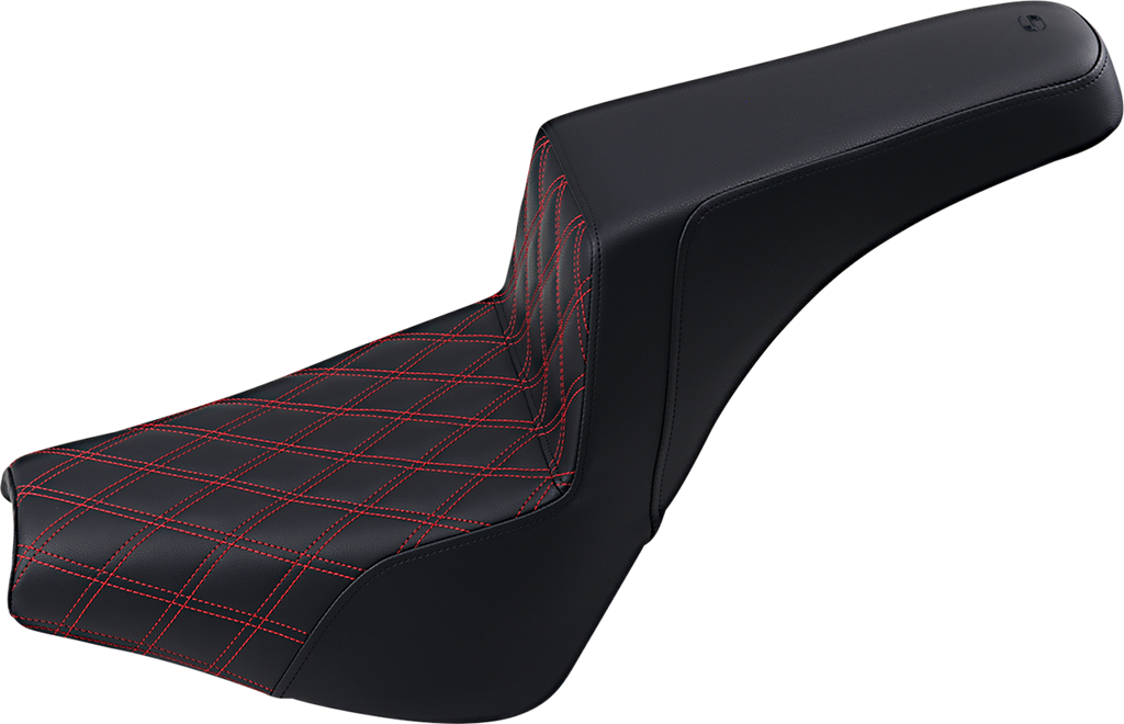 SADDLEMEN Step Up Seat - Driver's Lattice Stitched - Red Step Up Seat — Lattice Stitched - Team Dream Rides