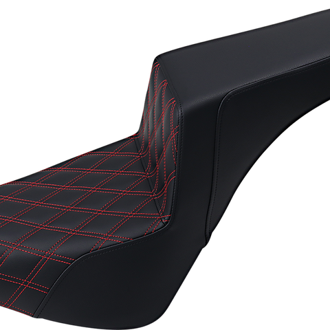 SADDLEMEN Step Up Seat - Driver's Lattice Stitched - Red Step Up Seat — Lattice Stitched - Team Dream Rides