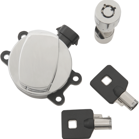 DRAG SPECIALTIES Side Hinge Ignition Switch with Fork Lock - Chrome Side Hinge Ignition Switch - Team Dream Rides