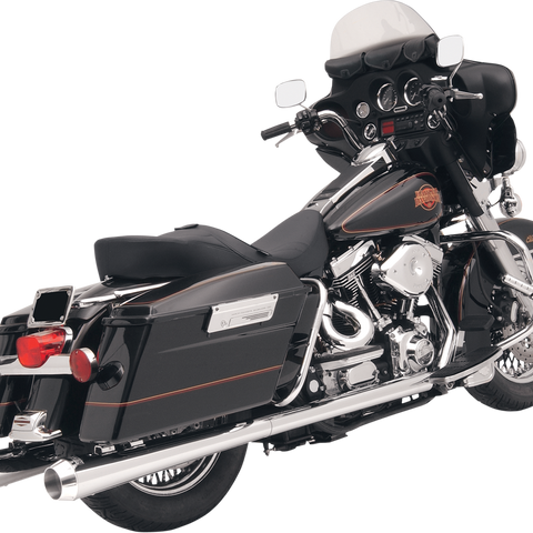 BASSANI XHAUST Megaphone Mufflers - Chr/Blk - Fluted - Performance Baffle Megaphone Slip-On Mufflers - Team Dream Rides