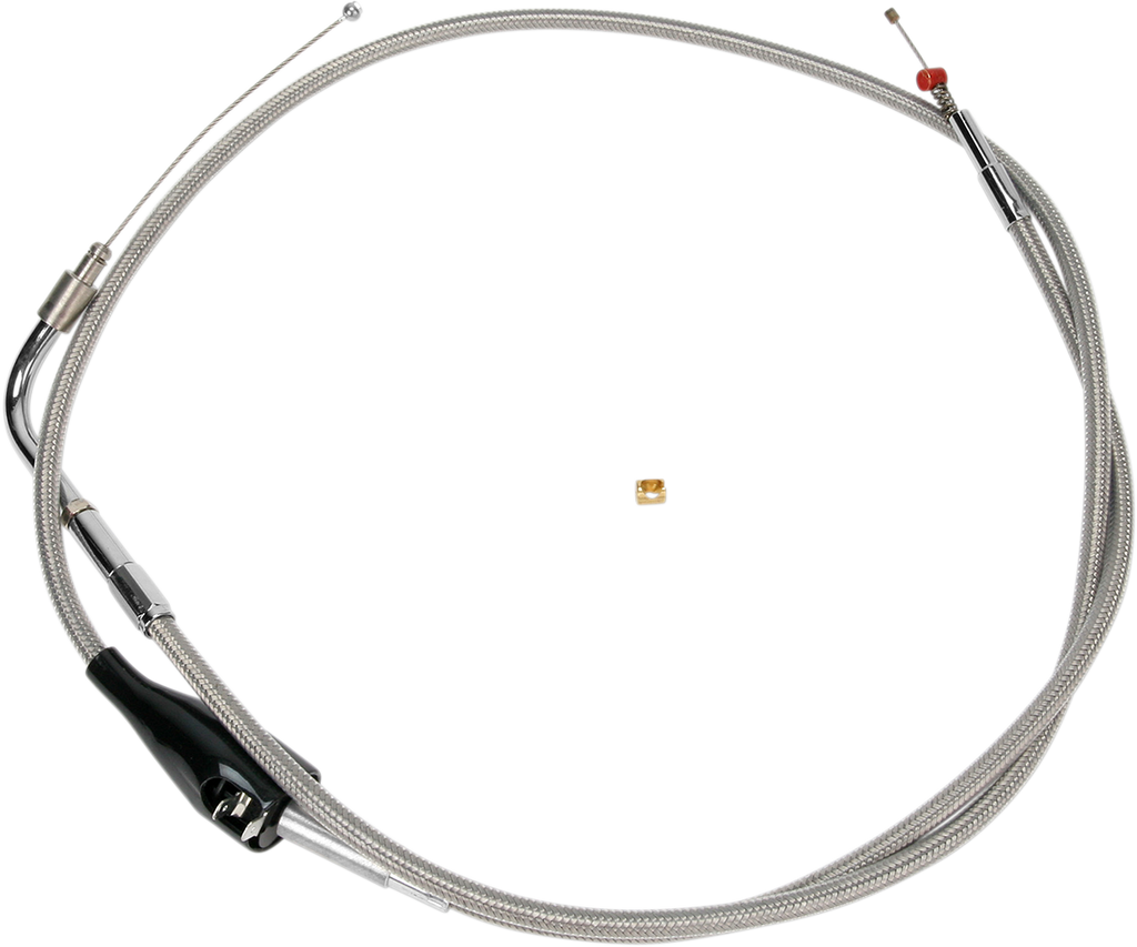 BARNETT Extended 6" Stainless Steel Idle Cable w/ Cruise for '02 - '07 FLHRI Stainless Steel Throttle/Idle Cable - Team Dream Rides