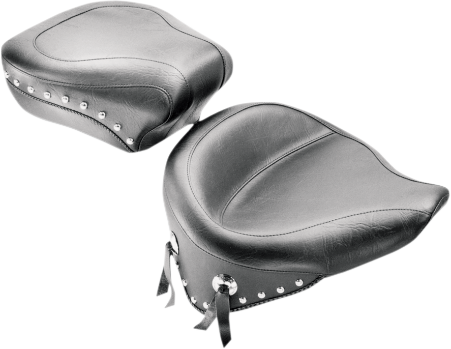 MUSTANG Wide Rear Seat - Studded - FLST '08-'17 Wide-Style Rear Seat - Team Dream Rides