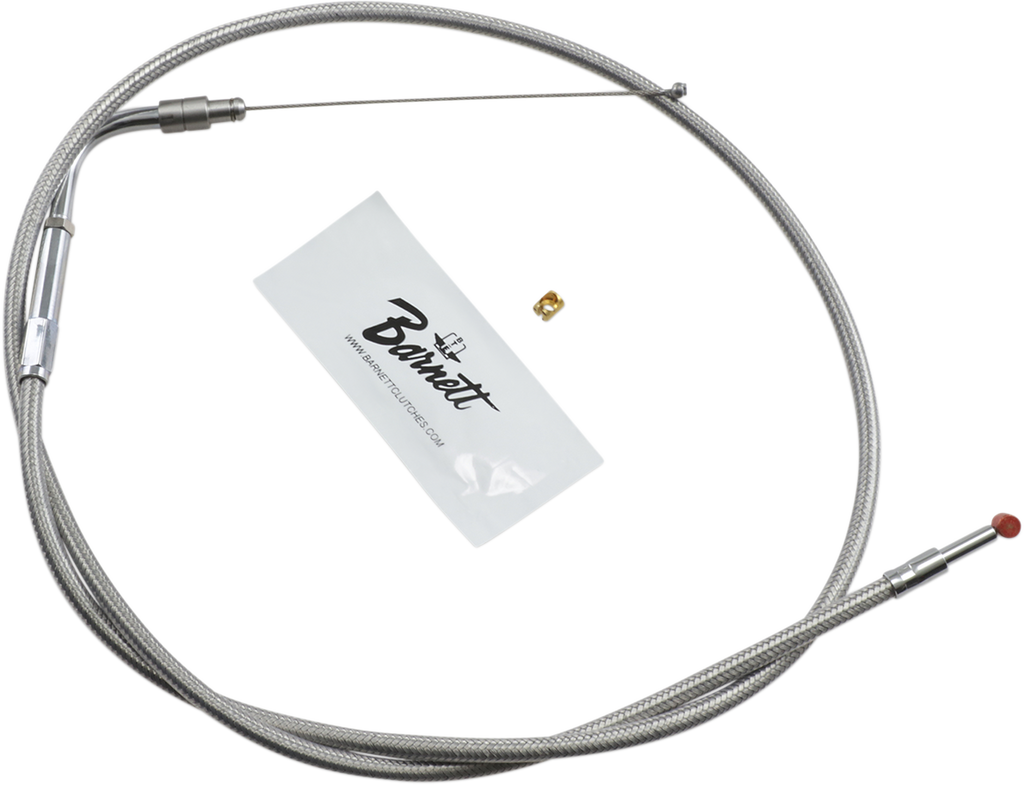 BARNETT Extended 6" Stainless Steel Throttle Cable for '01 - '10 FXST/I Stainless Steel Throttle/Idle Cable - Team Dream Rides