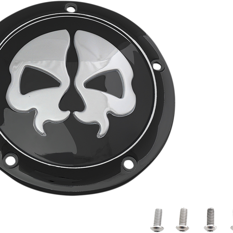 DRAG SPECIALTIES Split Skull Derby Cover - Black - 5-Hole Split Skull Derby Cover - Team Dream Rides
