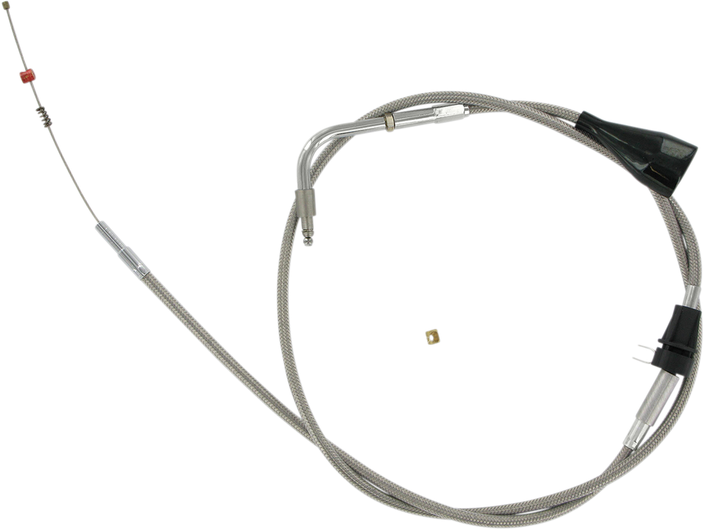 BARNETT Extended 6" Stainless Steel Idle Cable w/ Cruise for '02 - '07 FLHR Stainless Steel Throttle/Idle Cable - Team Dream Rides