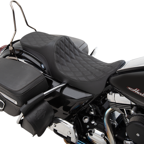 DRAG SPECIALTIES SEATS Predator III 2- Up Seat - Double Diamond - Black Predator III Seat - Team Dream Rides
