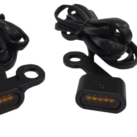 DRAG SPECIALTIES LED Handlebar Marker Lights - XL - Black/Amber LED Handlebar Marker Lights - Team Dream Rides