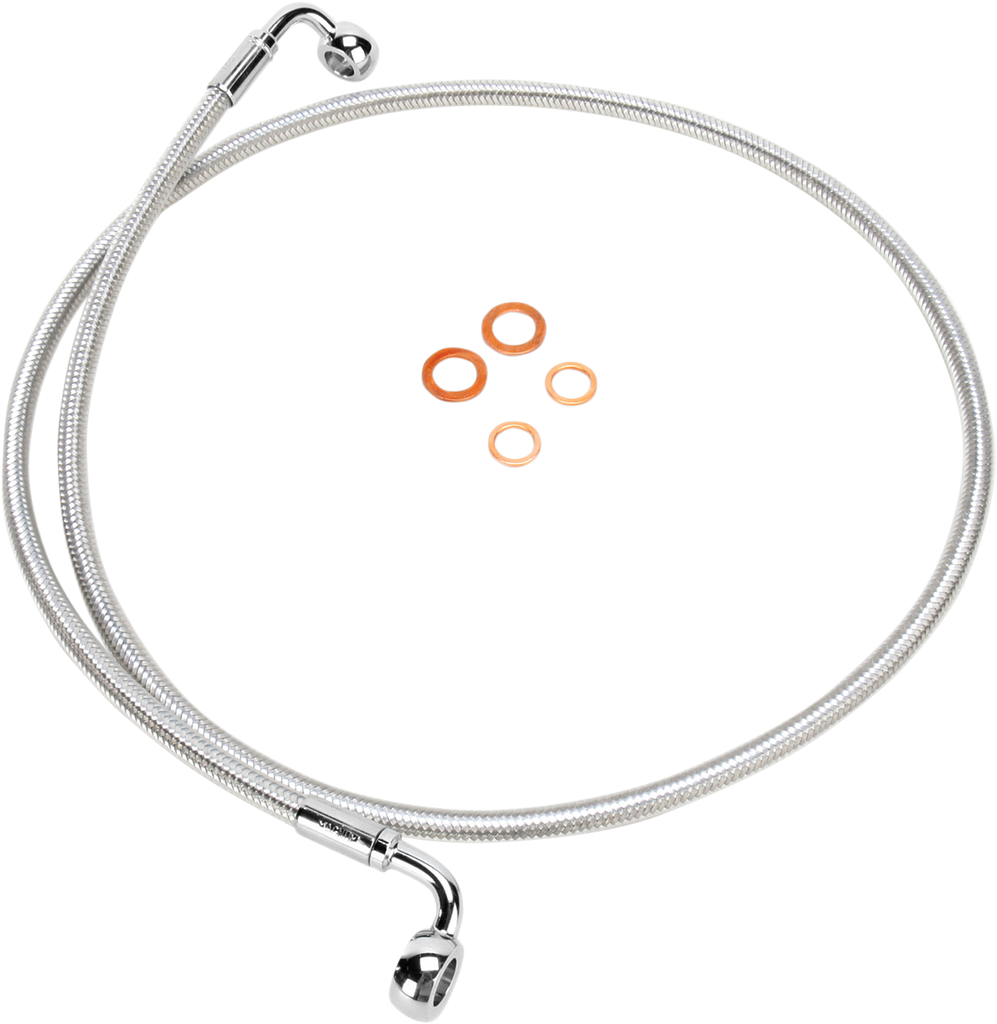 MAGNUM Sterling Chromite II Brake Line - 46" - 90/90° E-Z Align DOT Braided Single Disc Front Brake Line - Team Dream Rides