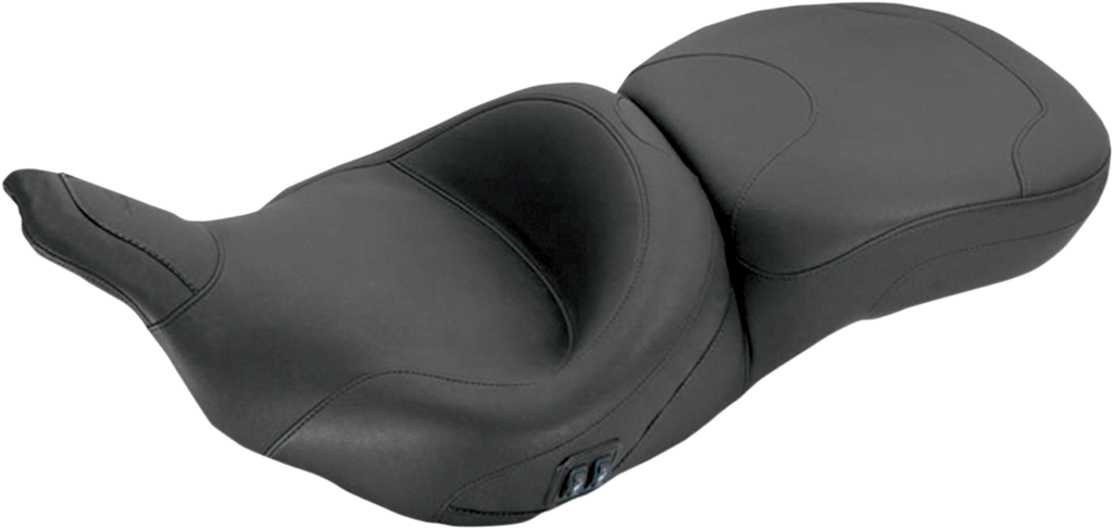 MUSTANG Heated Touring Seat - Plain - FL '97-'07 Heated One-Piece 2-Up Vinyl Touring Seat - Team Dream Rides