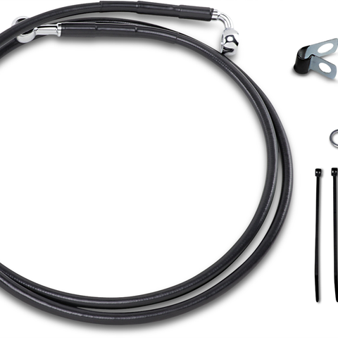 DRAG SPECIALTIES Brake Line - Front - Black - +10