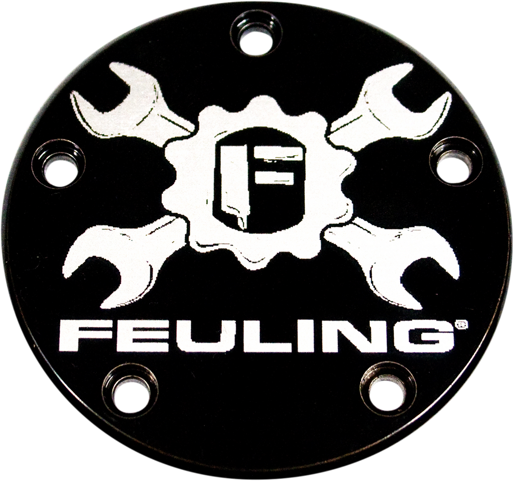 FEULING OIL PUMP CORP. Point Cover 5 Hole Black 99-17 Gear Cross Logo Points Cover - Team Dream Rides
