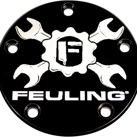 FEULING OIL PUMP CORP. Point Cover 5 Hole Black 99-17 Gear Cross Logo Points Cover - Team Dream Rides