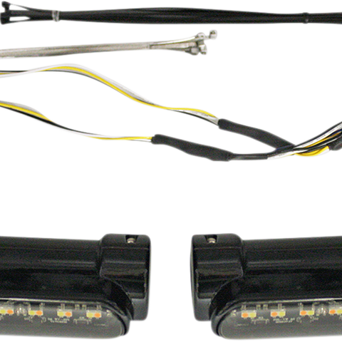 CUSTOM DYNAMICS Engine Guard Light - FLH - Black Dynamic Amber/White Engine Guard LEDs - Team Dream Rides