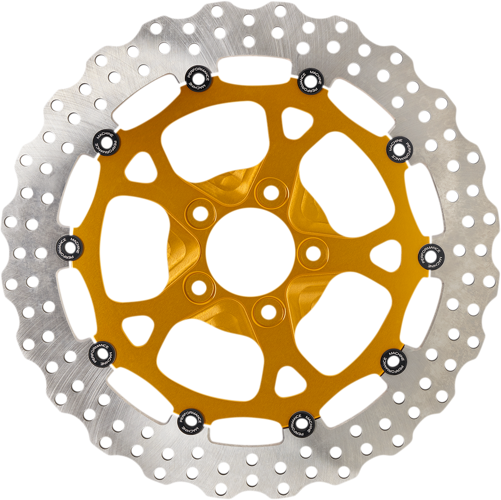 PERFORMANCE MACHINE (PM) Front Rotor - 13" - Dominator - Gold Two-Piece Brake Rotor - Team Dream Rides