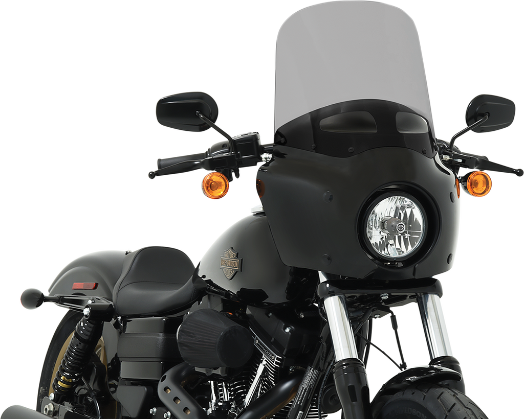 MEMPHIS SHADES HD Roadwarrior Cafe Shield - Vented - Black Smoke -15" Road Warrior Windshield — Includes Vent - Team Dream Rides
