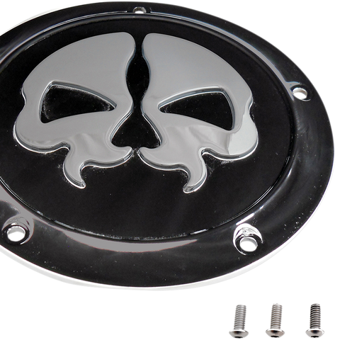 DRAG SPECIALTIES Split Skull Derby Cover - Black Split Skull Derby Cover - Team Dream Rides