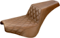 SADDLEMEN Step Up Seat - Driver's Lattice Stitched - Brown Step Up Seat — Front Lattice Stitch - Team Dream Rides
