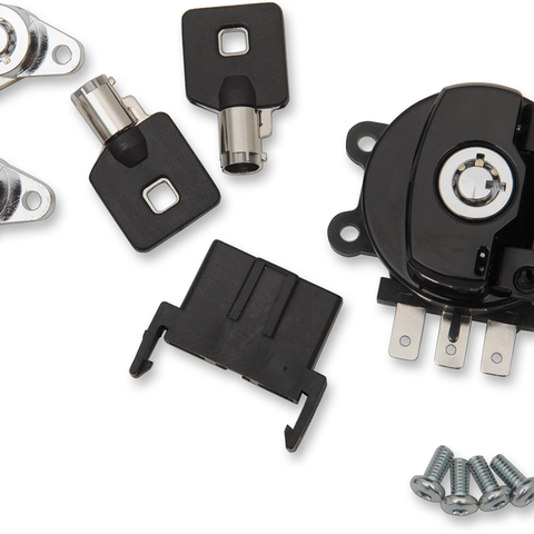 DRAG SPECIALTIES Side Hinge Ignition Switch with Saddlebag Lock - Gloss Black Side Hinge Ignition Switch - Team Dream Rides