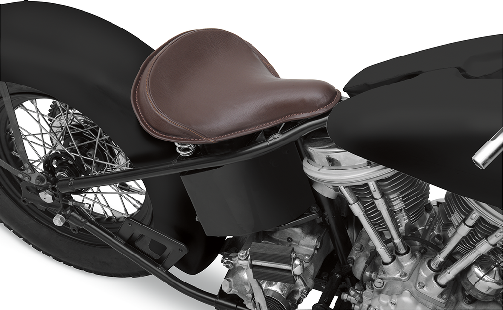 DRAG SPECIALTIES SEATS Solo Seat - Large - Brown - Leather Spring Solo Seat - Team Dream Rides