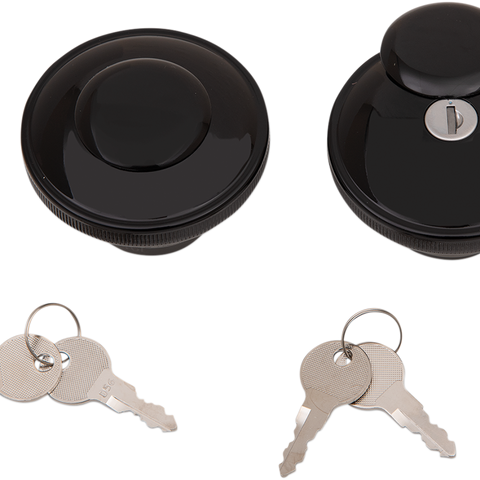 DRAG SPECIALTIES Locking Gas Cap - Black - Non-Vented Screw-In Locking Gas Cap — Non-Vented - Team Dream Rides