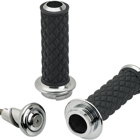 BILTWELL Chrome Alumicore Grips for TBW Alumicore Grips - Team Dream Rides