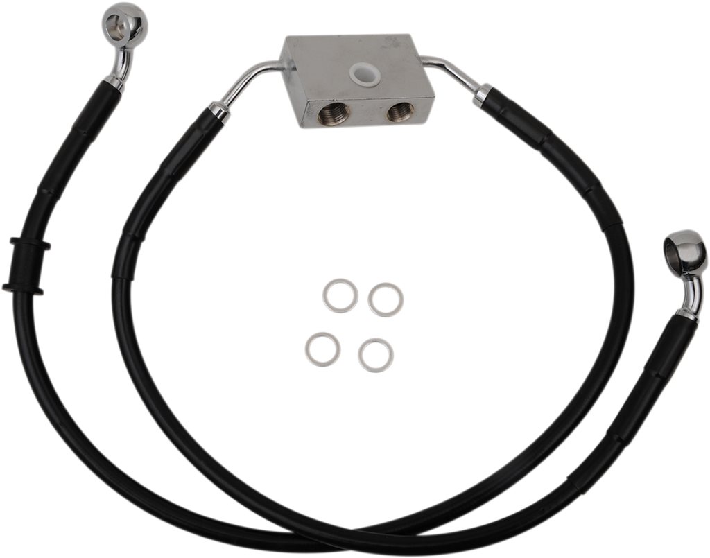 DRAG SPECIALTIES Brake Line - Front - +4" - Black - XL Extended Length Brake Line - Team Dream Rides