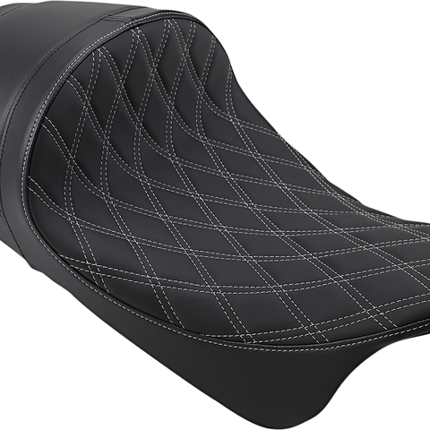 DRAG SPECIALTIES SEATS Forward Low Solo Seat - Diamond - Silver Stitched Forward Low Solo Seat - Team Dream Rides
