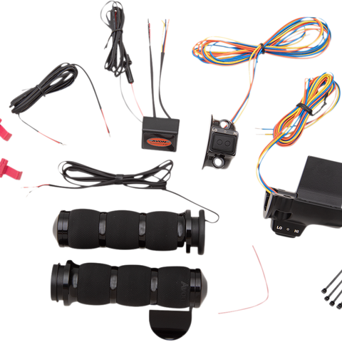 AVON GRIPS Black Heated Air Cushion Grips w/ Throttle Boss Heated Grips - Team Dream Rides