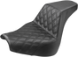 SADDLEMEN Step Up Seat - Driver's Lattice Stitched - Black Step Up Seat — Front Lattice Stitch - Team Dream Rides