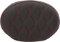 DRAG SPECIALTIES SEATS Backrest Pad - Oval - Double Diamond - Red Thread Backrest Pad - Team Dream Rides