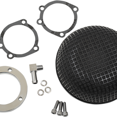 DRAG SPECIALTIES Air Cleaner Black Bob CV/Delphi Bob Retro-Style Air Cleaner - Team Dream Rides