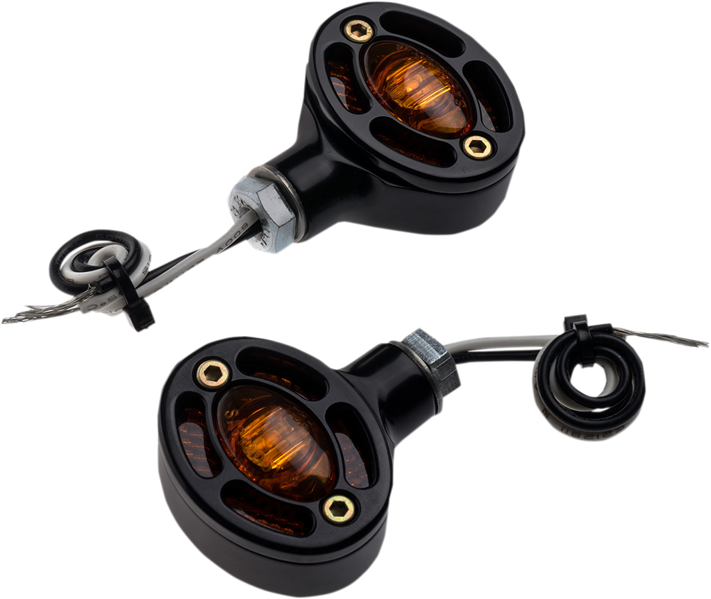 JOKER MACHINE LED Turn Signals - Black with Amber LEDs Omega LED Turn Signals - Team Dream Rides