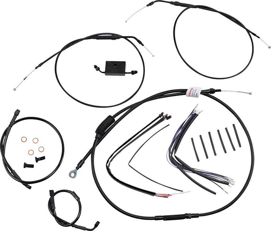 BURLY BRAND Extended Handlebar Cable And Brake Line Kit For Sportsters With ABS And 14" T-Bar Handlebars Extended Handlebar Cable and Brake Line Kit for Sportsters with ABS - Team Dream Rides