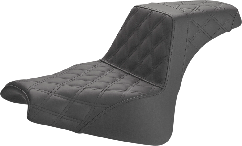 SADDLEMEN Step Up Seat - Lattice Stitched - Black Step Up Seat — Full Diamond - Team Dream Rides