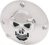DRAG SPECIALTIES Skull Derby Cover - Chrome - 4 Hole Chrome 3-D Skull Derby Cover - Team Dream Rides