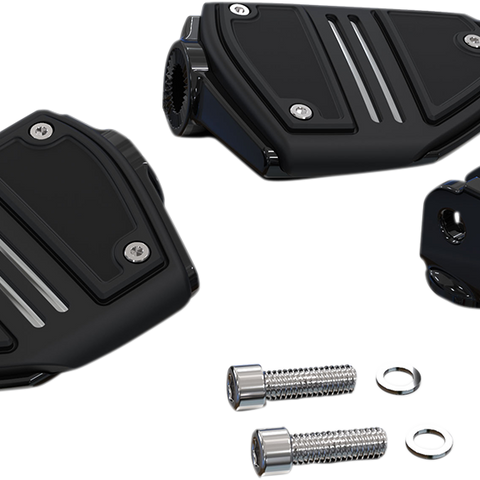 CIRO Twin Rail Footpeg - Black - Softail Twin Rail Footrests - Team Dream Rides