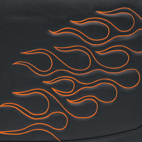 SADDLEMEN Flame Saddlebag - Orange - Large Highwayman Tattoo Saddlebags - Team Dream Rides