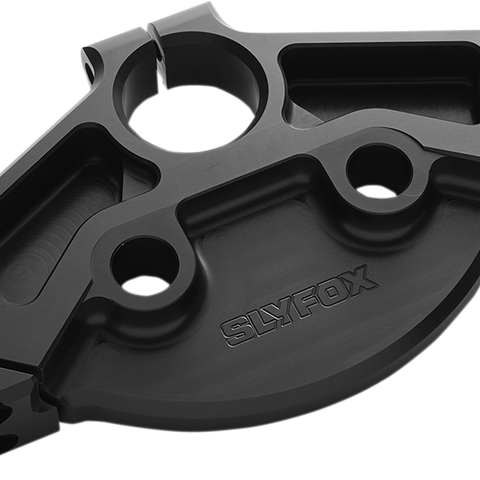SLYFOX 49 mm Upper Triple Clamp - '14+ FLH - Black Anodized 49 mm Triple Clamps - Team Dream Rides