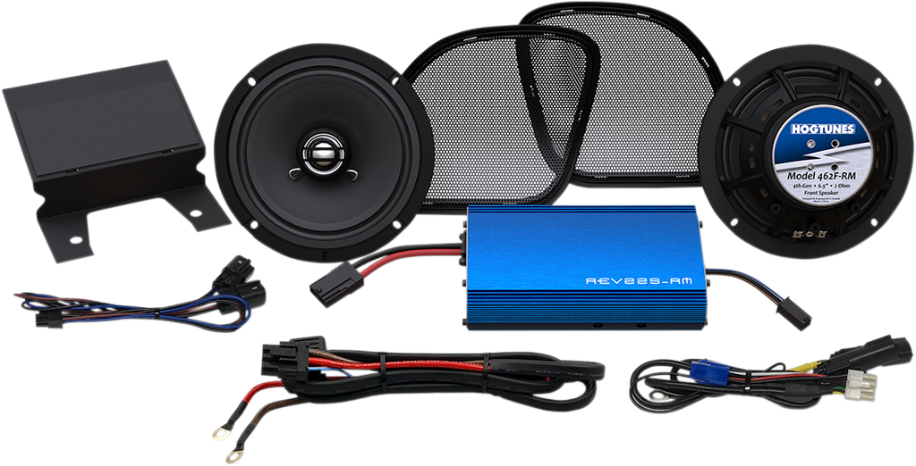HOGTUNES Front Speaker Kit - 225-Watt Amp 225-Watt Amp/ 6-1/2" Front Speaker Kit - Team Dream Rides