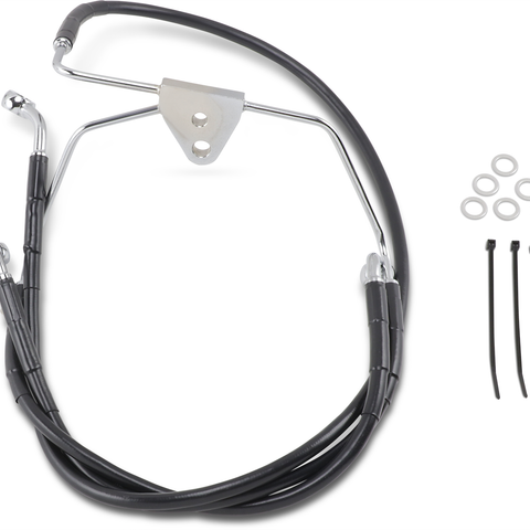 DRAG SPECIALTIES Brake Line - Front - Black - +8