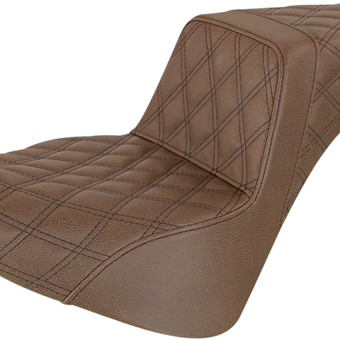 SADDLEMEN Step Up Seat - Lattice Stitched - Brown Step Up Seat — Lattice Stitched - Team Dream Rides