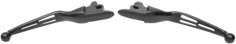 DRAG SPECIALTIES Black Slotted Levers Slotted Wide Blade Lever Set - Team Dream Rides